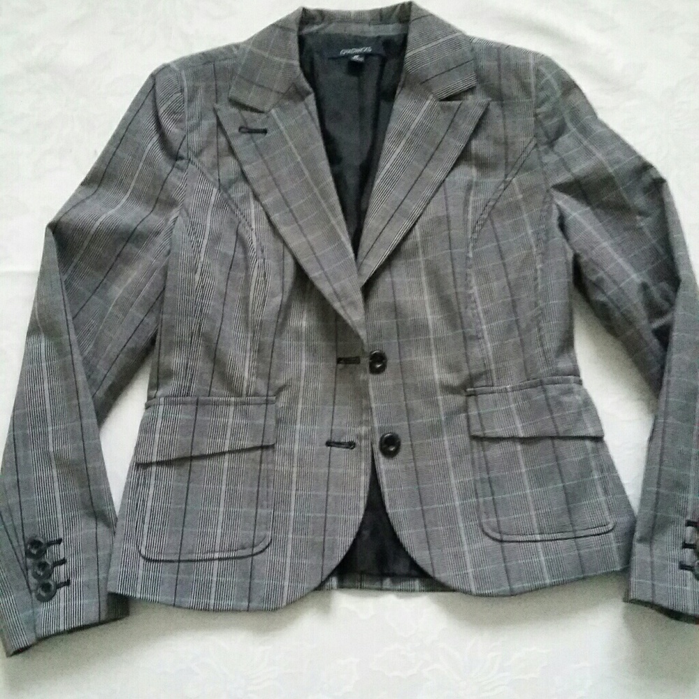 Plaid tartan blazer jacket patch pockets - Picture 1 of 8